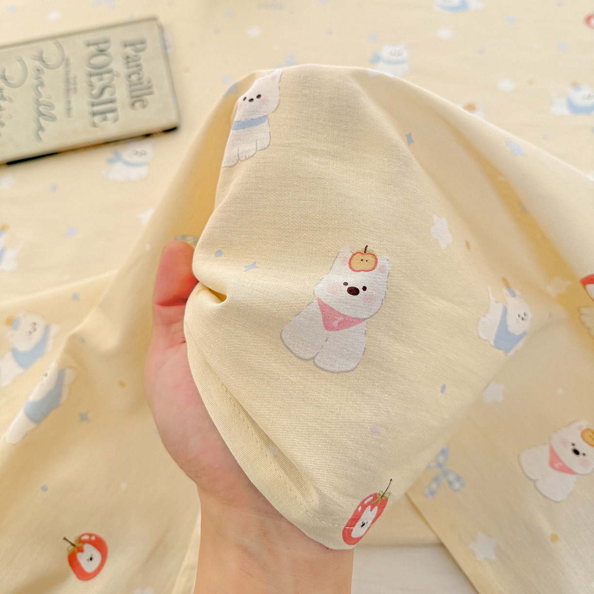 91家纺网 家纺一手货源 找家纺 名品家纺 2026新款100%纯棉床单系列 星愿汪汪