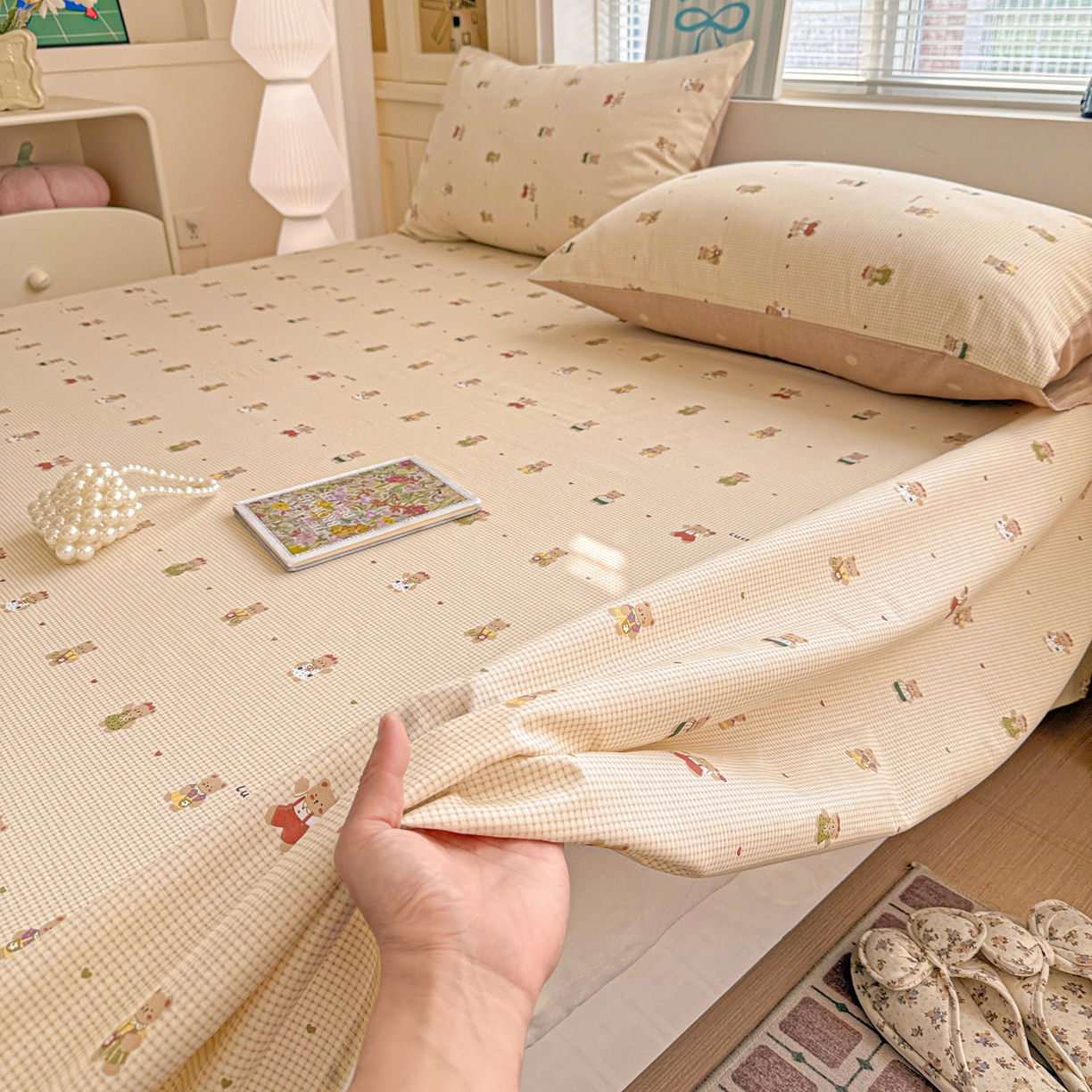 91家纺网 家纺一手货源 找家纺 名品家纺 2026新款100%纯棉床单系列 爪爪家族