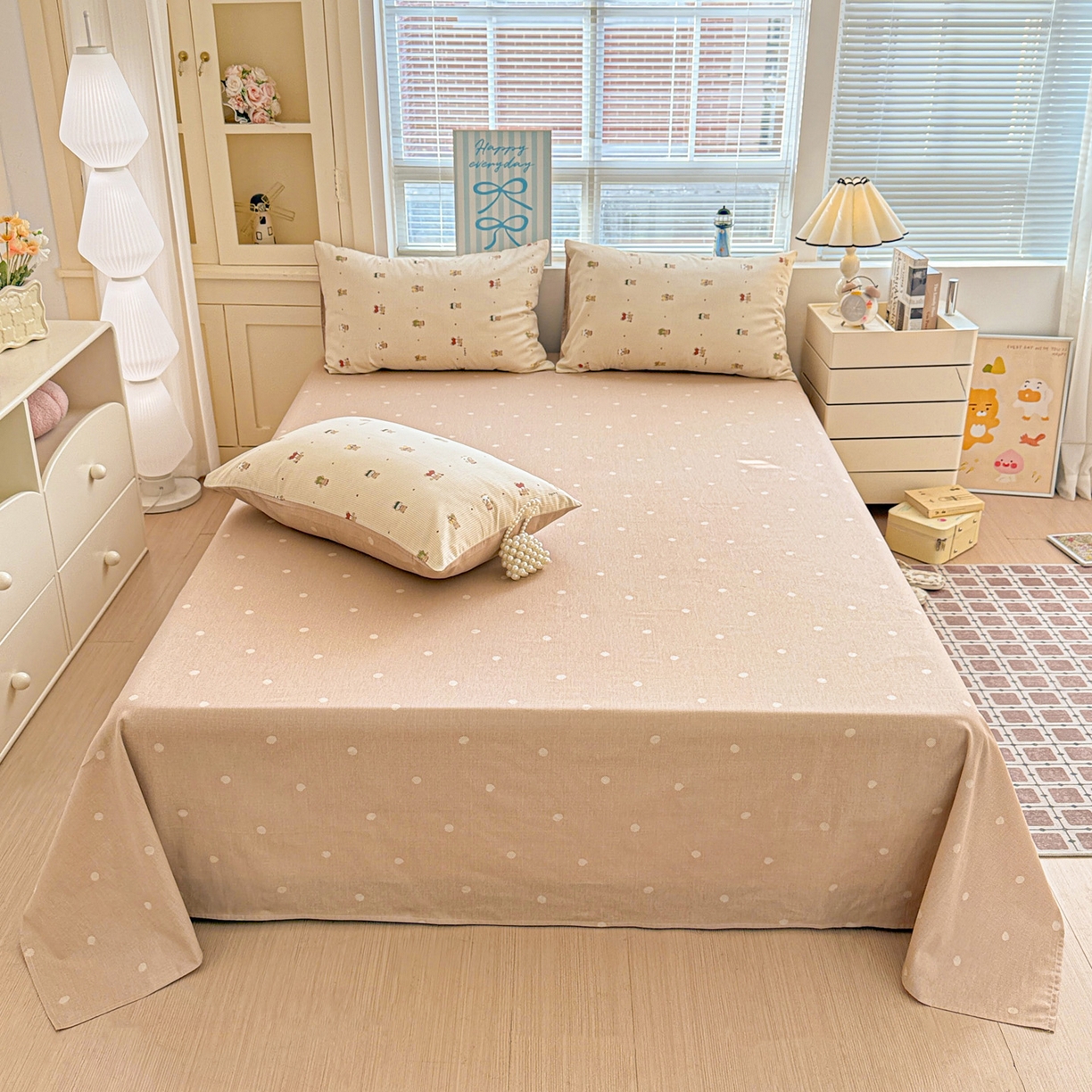 91家纺网 家纺一手货源 找家纺 名品家纺 2026新款100%纯棉床单系列 爪爪家族