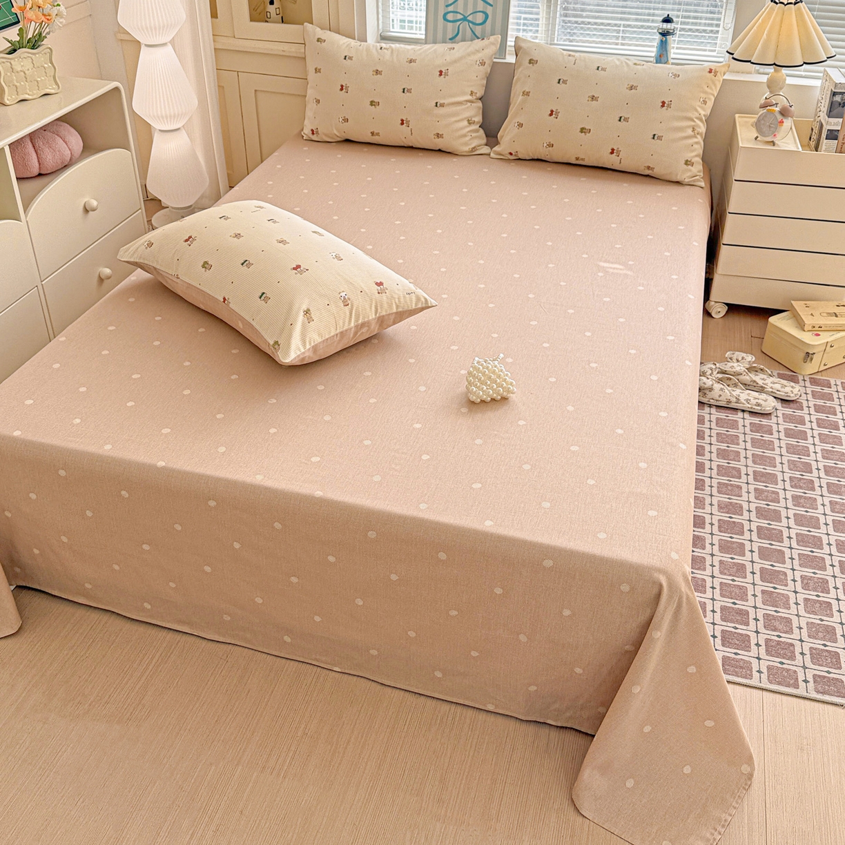 91家纺网 家纺一手货源 找家纺 名品家纺 2026新款100%纯棉床单系列 爪爪家族