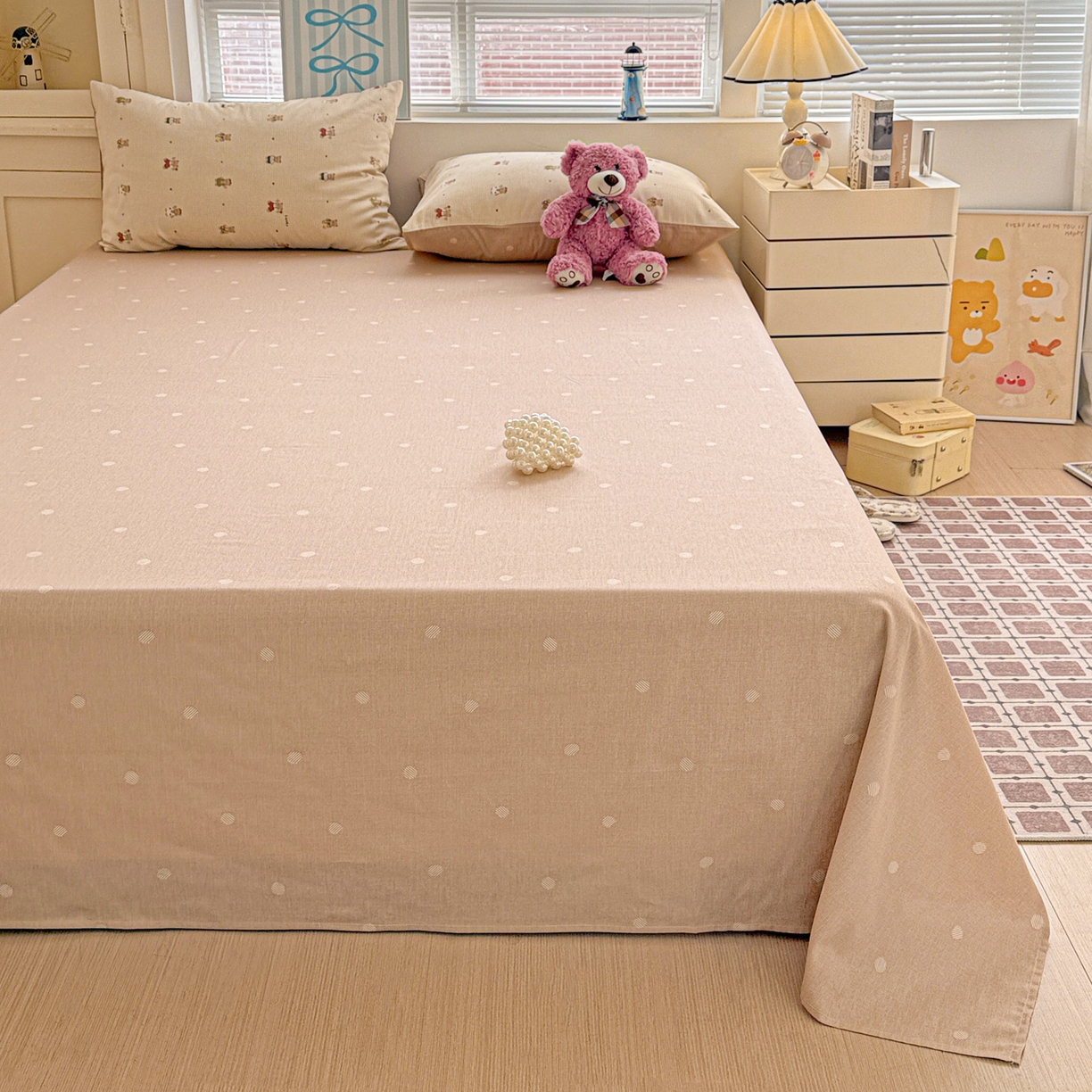 91家纺网 家纺一手货源 找家纺 名品家纺 2026新款100%纯棉床单系列 爪爪家族