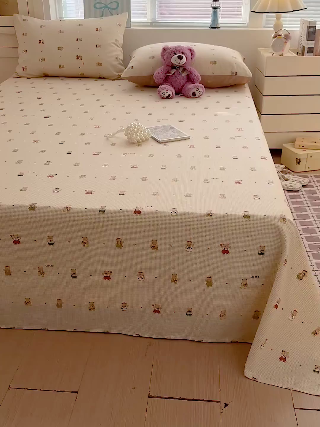 91家纺网 家纺一手货源 找家纺 名品家纺 2026新款100%纯棉床单系列 爪爪家族