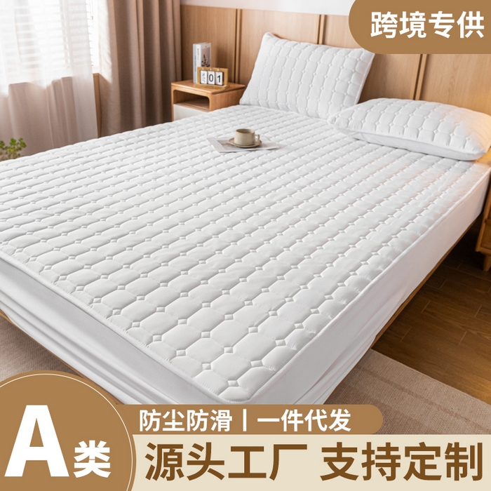 91家纺网 家纺一手货源 找家纺 (总) 宇淳 2026跨境外贸水洗棉夹棉单件床签床垫保护套四季通用防滑床罩梦思床垫保护罩三件套非全棉