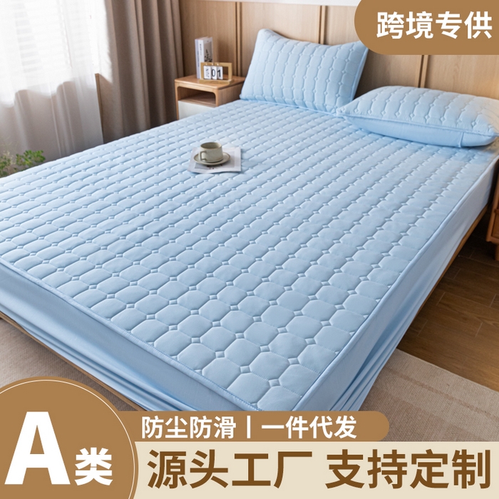 91家纺网 家纺一手货源 找家纺 (总) 宇淳 2026跨境外贸水洗棉夹棉单件床签床垫保护套四季通用防滑床罩梦思床垫保护罩三件套非全棉