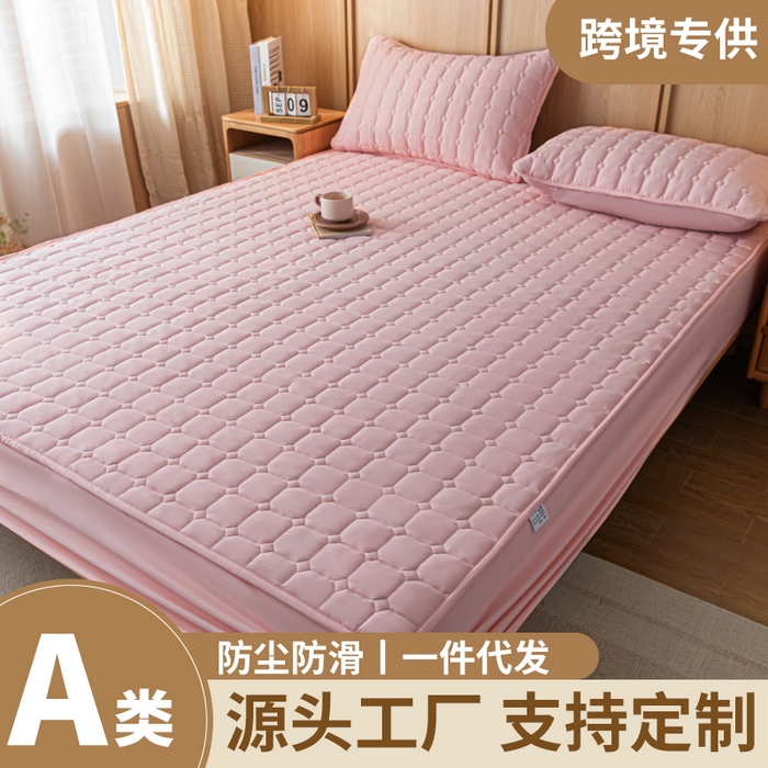 91家纺网 家纺一手货源 找家纺 (总) 宇淳 2026跨境外贸水洗棉夹棉单件床签床垫保护套四季通用防滑床罩梦思床垫保护罩三件套非全棉