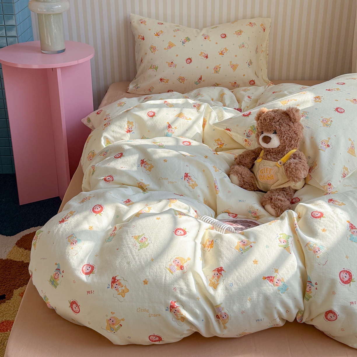 91家纺网 家纺一手货源 找家纺 （总）麦伦家居 2026春夏新品全棉有氧双层纱印花系列简约款四件套