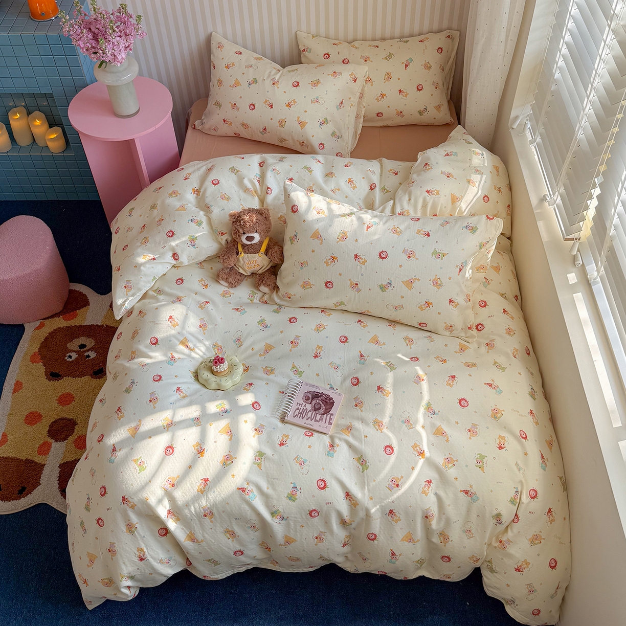 91家纺网 家纺一手货源 找家纺 （总）麦伦家居 2026春夏新品全棉有氧双层纱印花系列简约款四件套