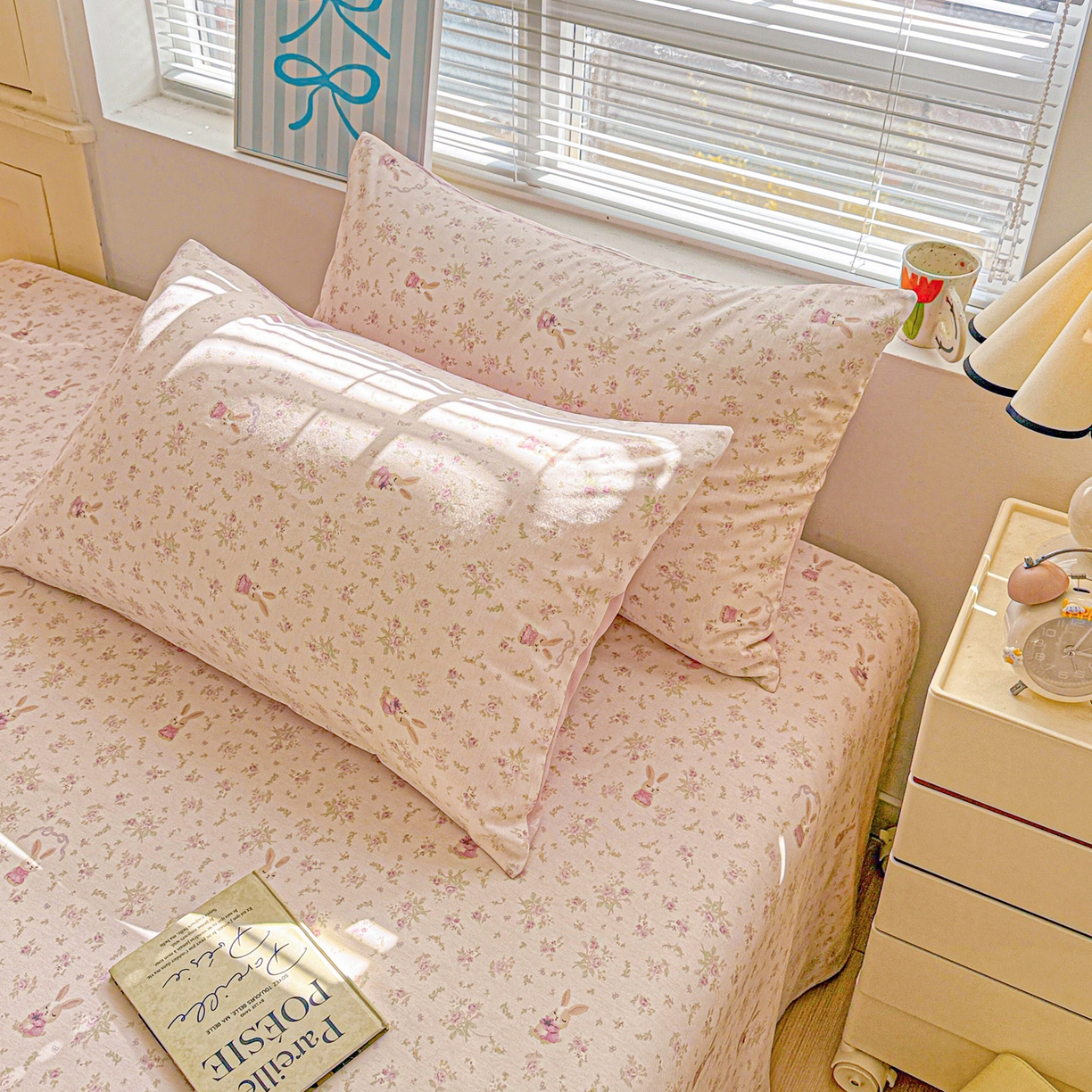 91家纺网 家纺一手货源 找家纺 名品家纺 2026新款100%纯棉枕套系列 布拉格兔兔