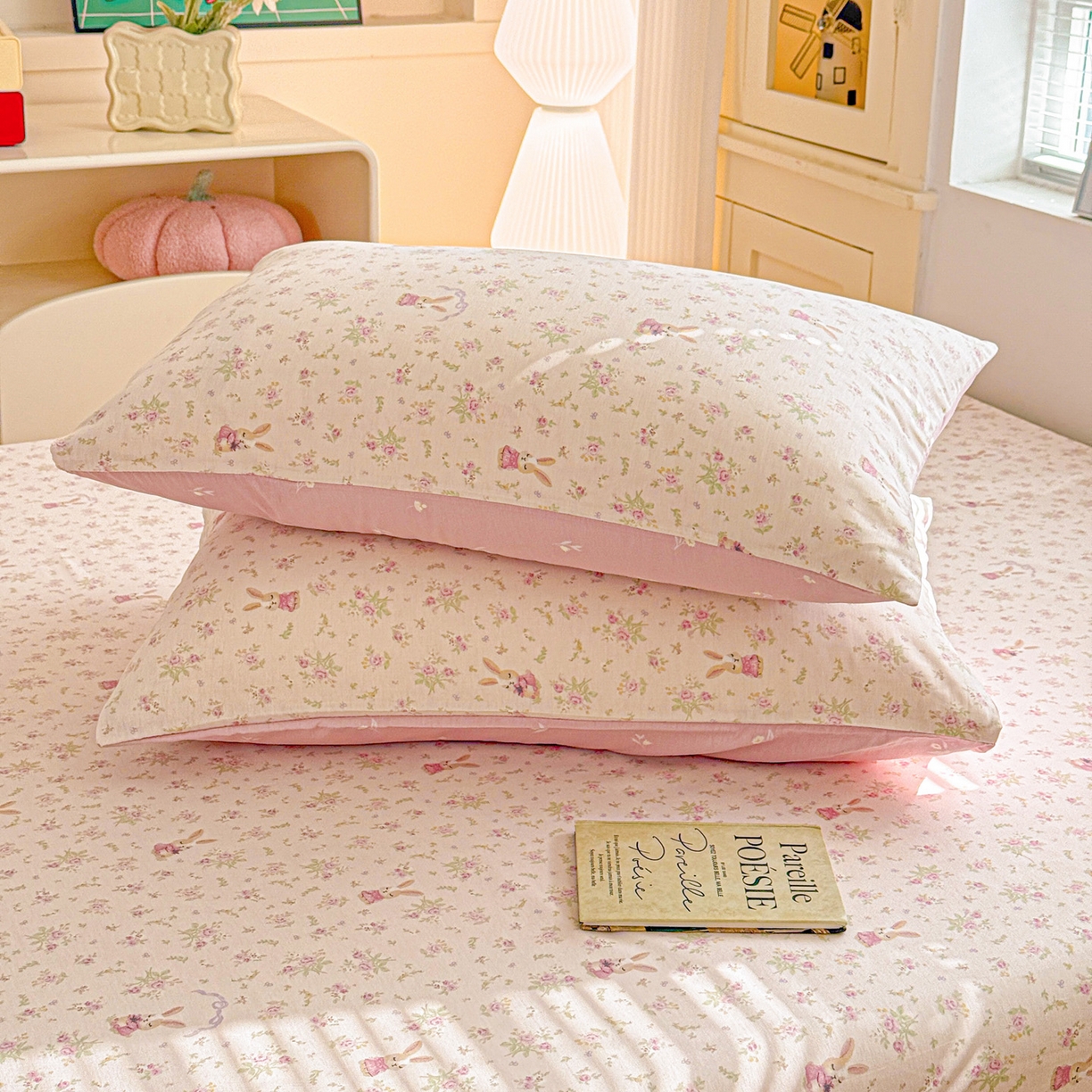 91家纺网 家纺一手货源 找家纺 名品家纺 2026新款100%纯棉枕套系列 布拉格兔兔