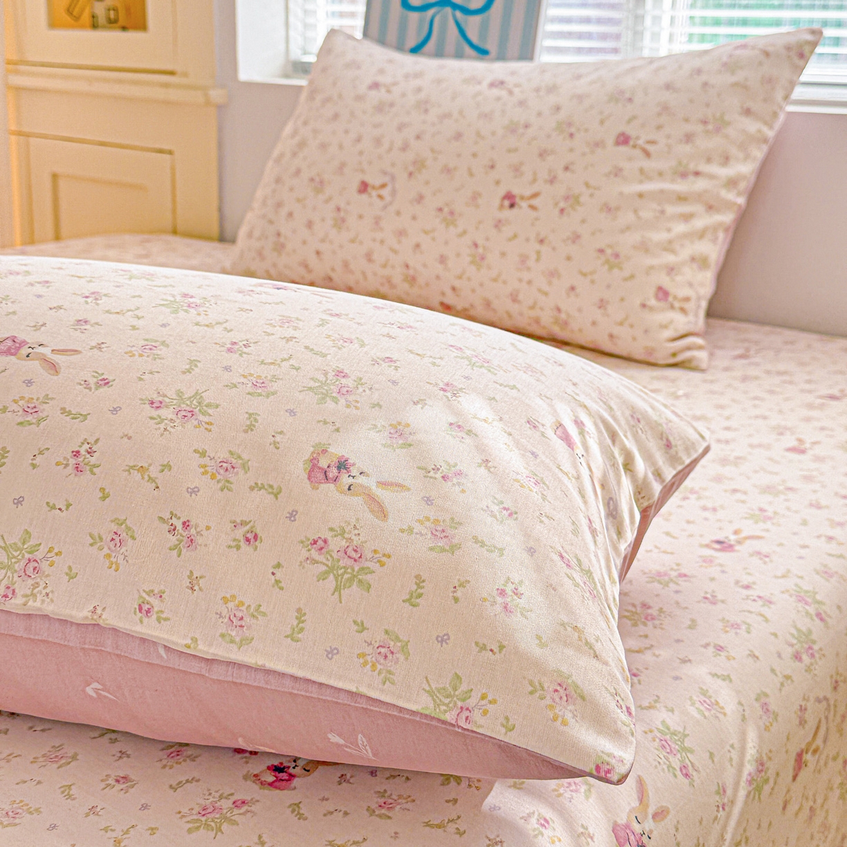 91家纺网 家纺一手货源 找家纺 名品家纺 2026新款100%纯棉枕套系列 布拉格兔兔