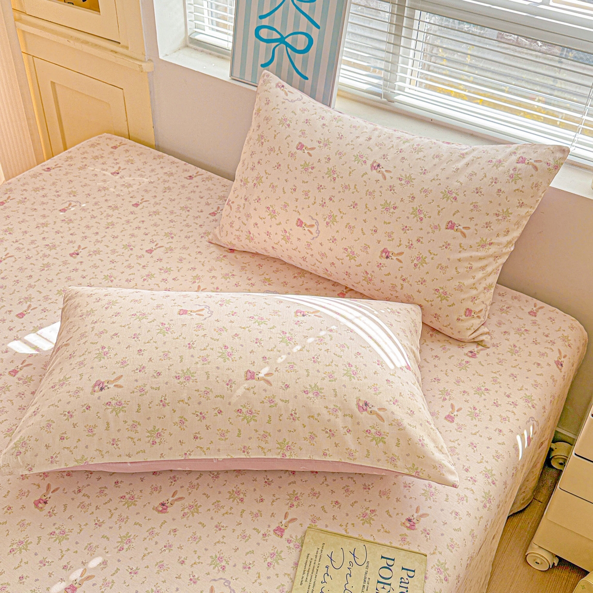 91家纺网 家纺一手货源 找家纺 名品家纺 2026新款100%纯棉枕套系列 布拉格兔兔