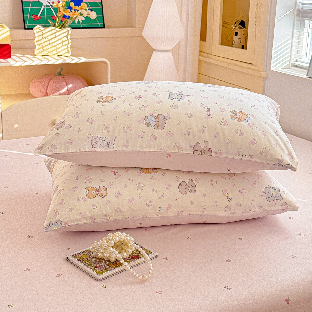 91家纺网 家纺一手货源 找家纺 名品家纺 2026新款100%纯棉枕套系列 春日来信