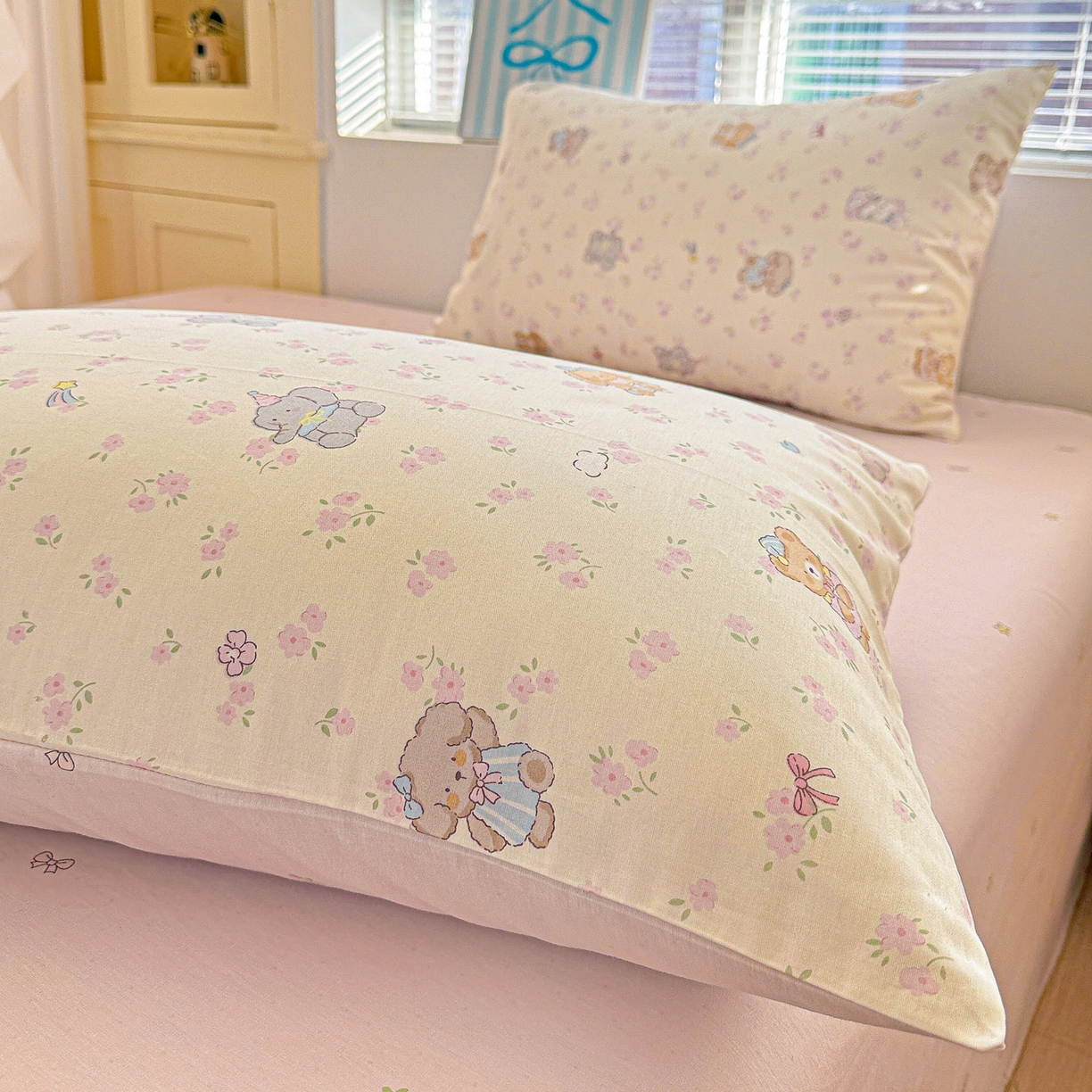 91家纺网 家纺一手货源 找家纺 名品家纺 2026新款100%纯棉枕套系列 春日来信