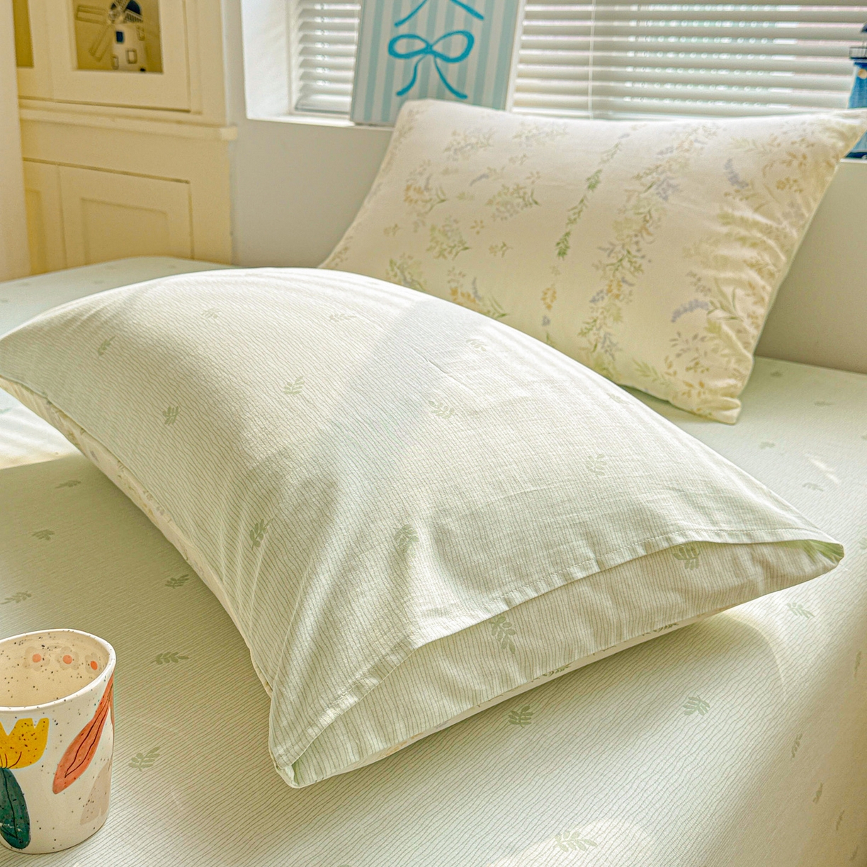 91家纺网 家纺一手货源 找家纺 名品家纺 2026新款100%纯棉枕套系列 春野絮语