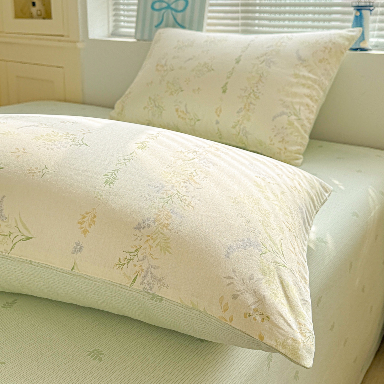 91家纺网 家纺一手货源 找家纺 名品家纺 2026新款100%纯棉枕套系列 春野絮语