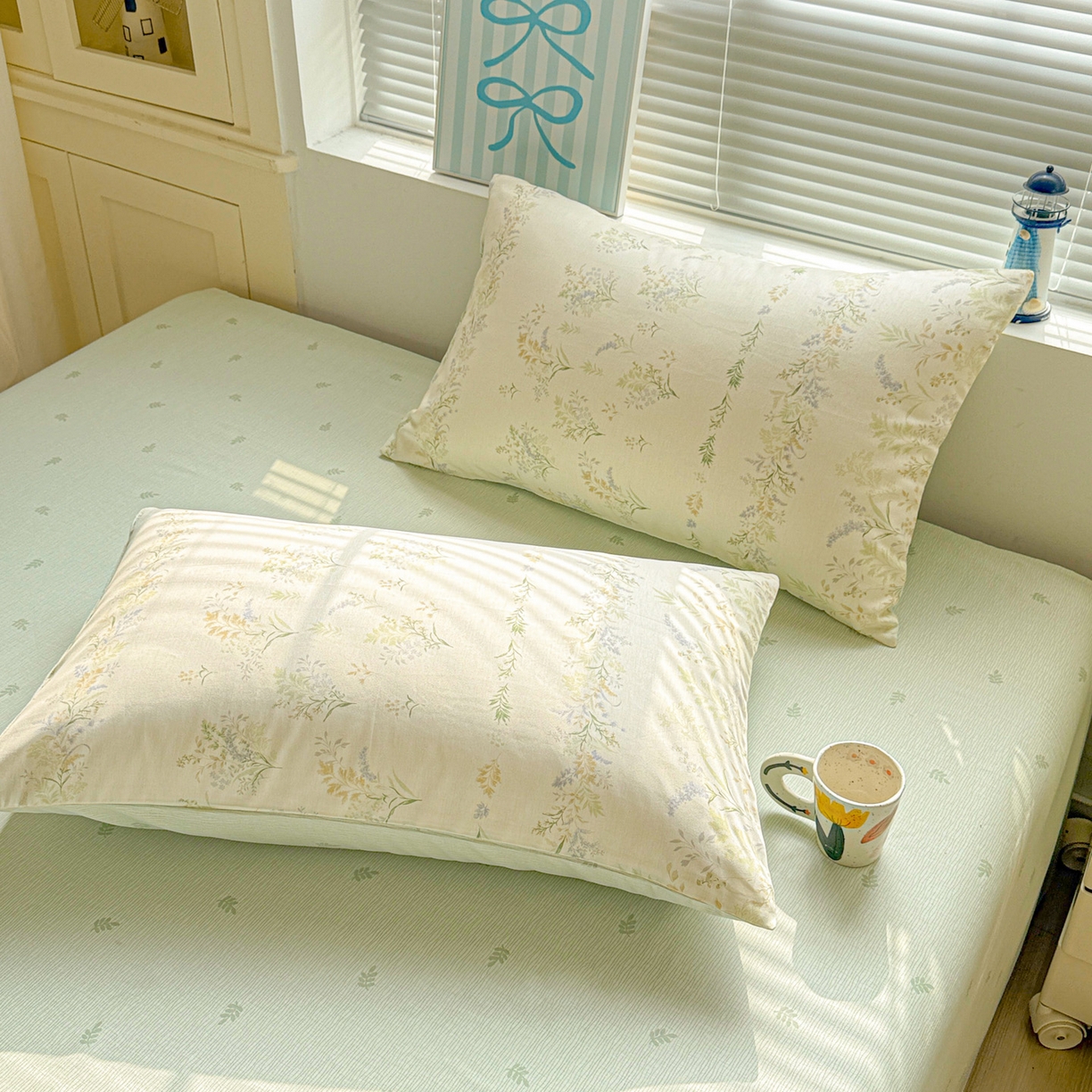 91家纺网 家纺一手货源 找家纺 名品家纺 2026新款100%纯棉枕套系列 春野絮语