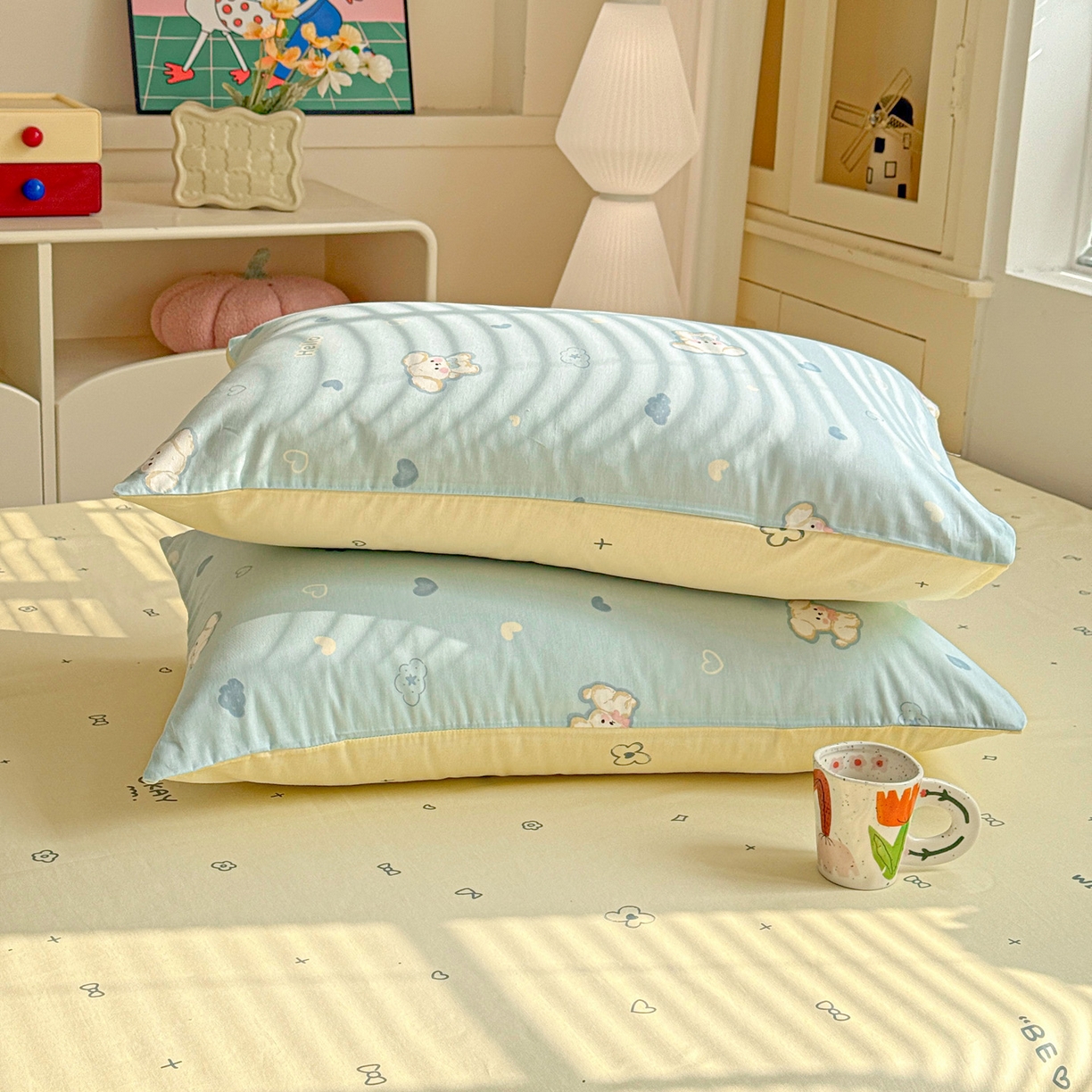 91家纺网 家纺一手货源 找家纺 名品家纺 2026新款100%纯棉枕套系列 哈基米