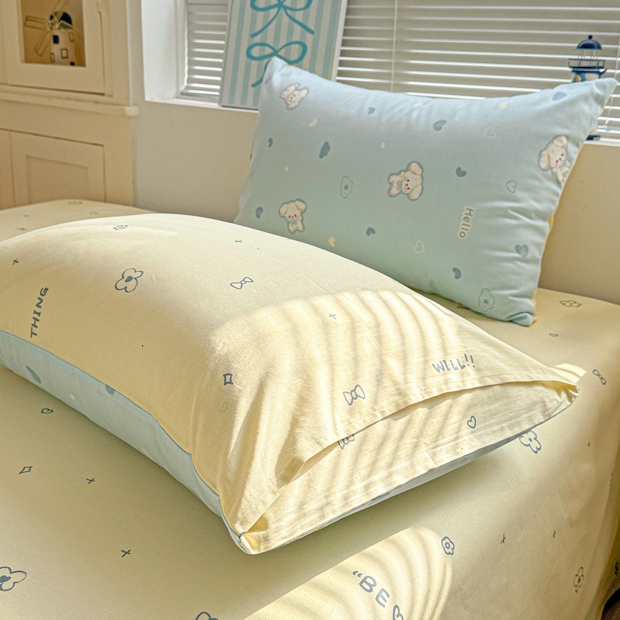 91家纺网 家纺一手货源 找家纺 名品家纺 2026新款100%纯棉枕套系列 哈基米