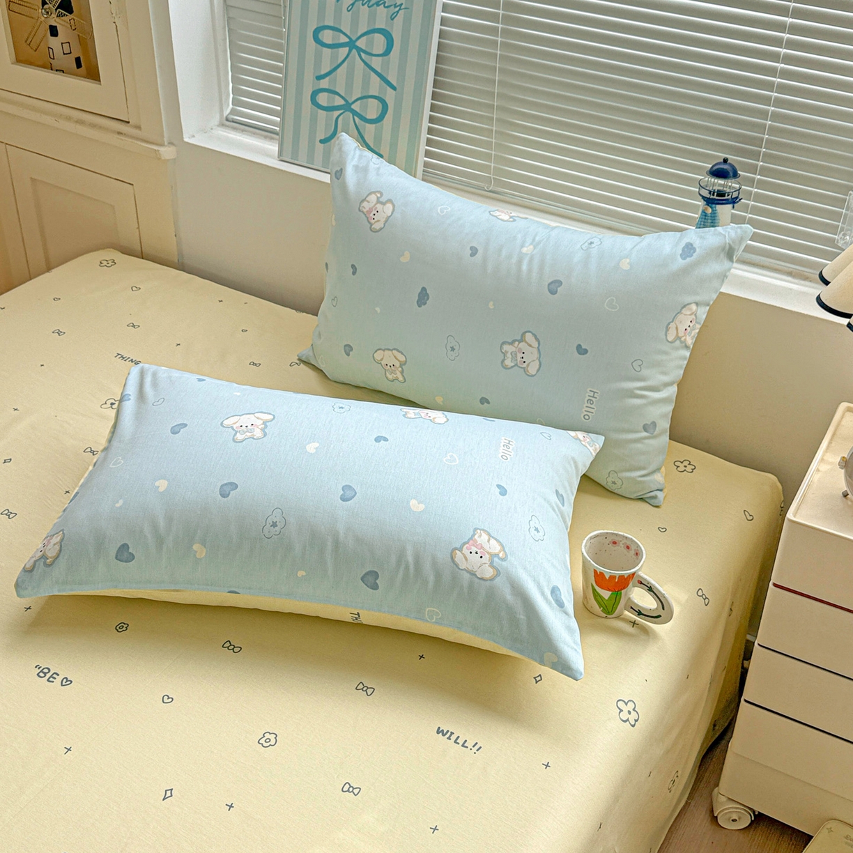 91家纺网 家纺一手货源 找家纺 名品家纺 2026新款100%纯棉枕套系列 哈基米