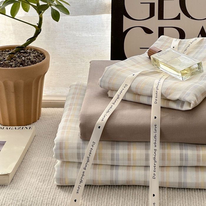 91家纺网 家纺一手货源 找家纺 （总）优彩 2025新款全棉双层纱四件套