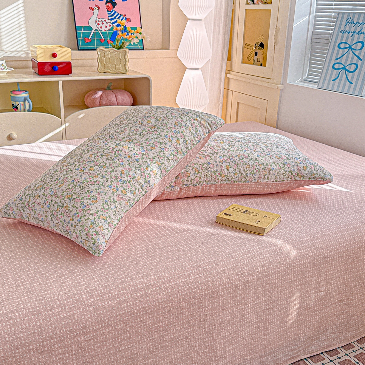 91家纺网 家纺一手货源 找家纺 名品家纺 2026新款100%纯棉枕套系列 花夕印象