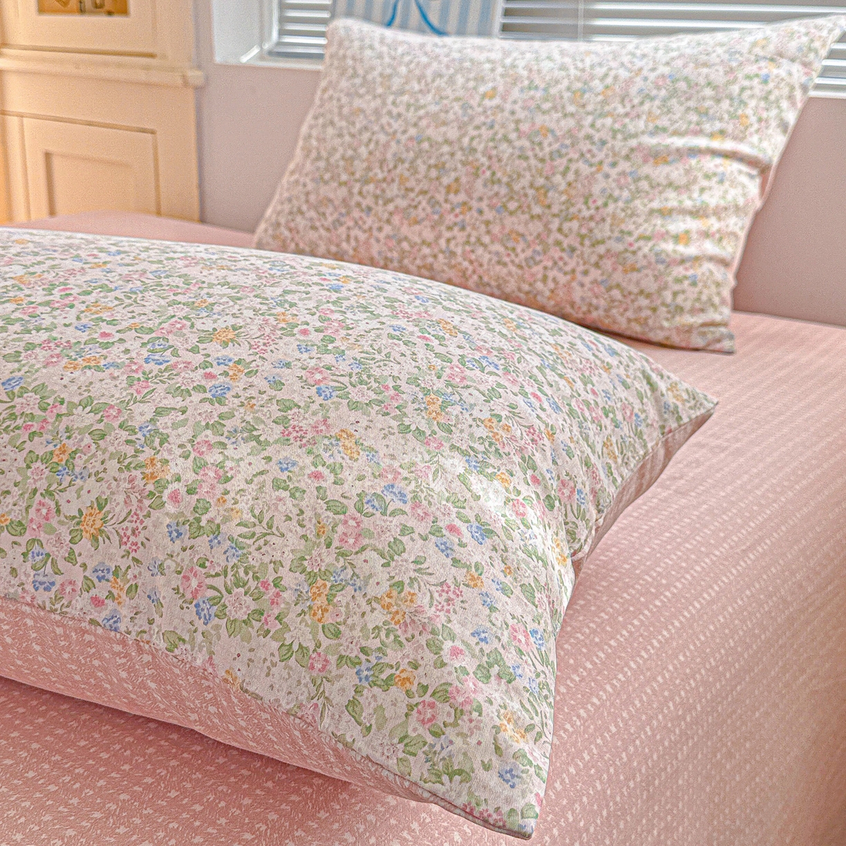 91家纺网 家纺一手货源 找家纺 名品家纺 2026新款100%纯棉枕套系列 花夕印象