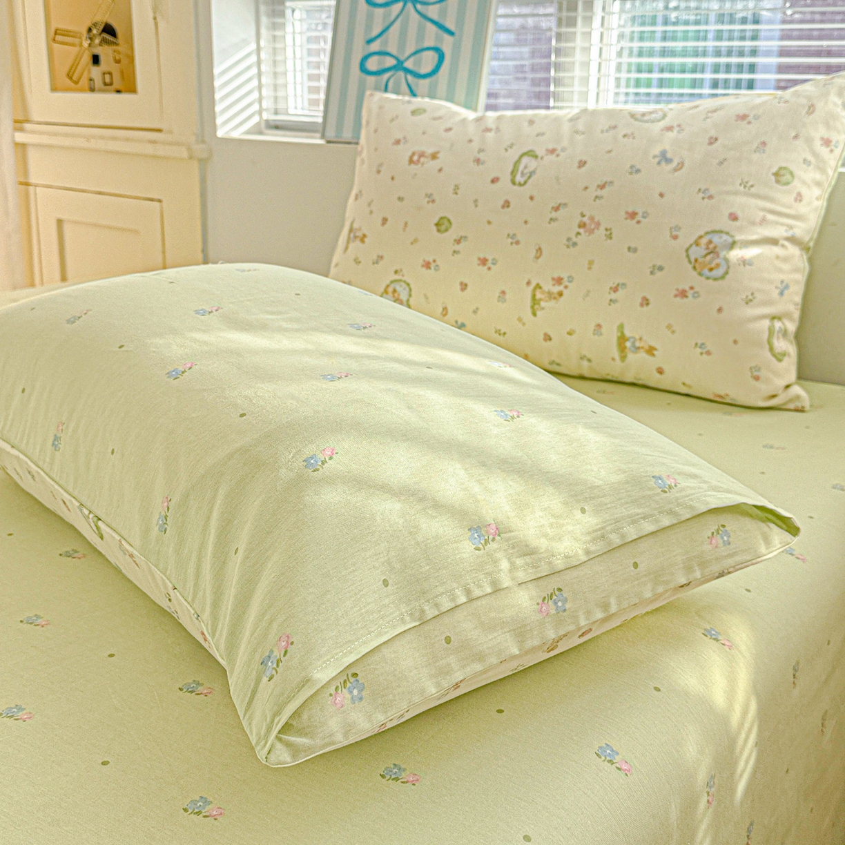 91家纺网 家纺一手货源 找家纺 名品家纺 2026新款100%纯棉枕套系列 蘑菇电话