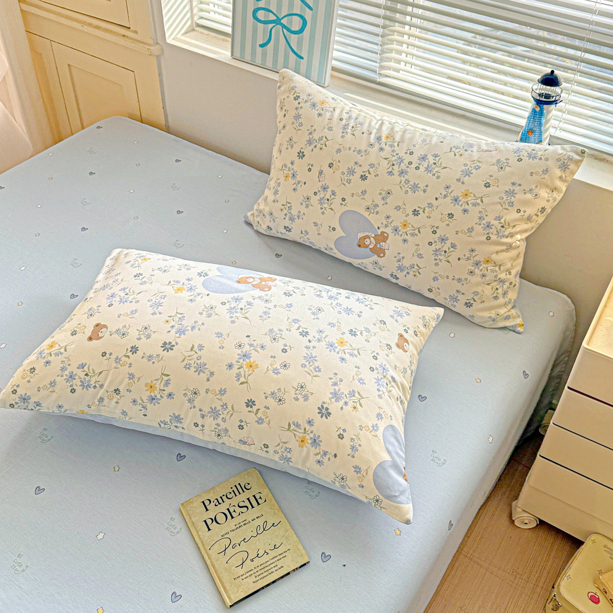 91家纺网 家纺一手货源 找家纺 名品家纺 2026新款100%纯棉枕套系列 奶芙熊