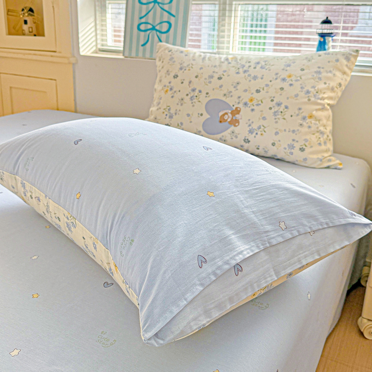 91家纺网 家纺一手货源 找家纺 名品家纺 2026新款100%纯棉枕套系列 奶芙熊