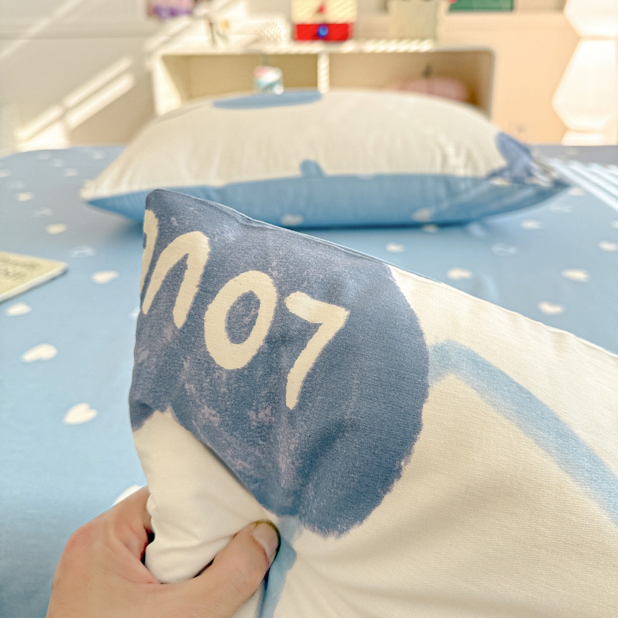 91家纺网 家纺一手货源 找家纺 名品家纺 2026新款100%纯棉枕套系列 奶油爱心