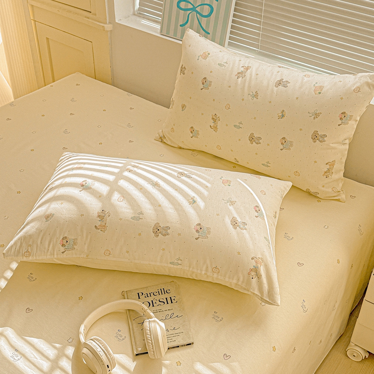 91家纺网 家纺一手货源 找家纺 名品家纺 2026新款100%纯棉枕套系列 苹果小狗