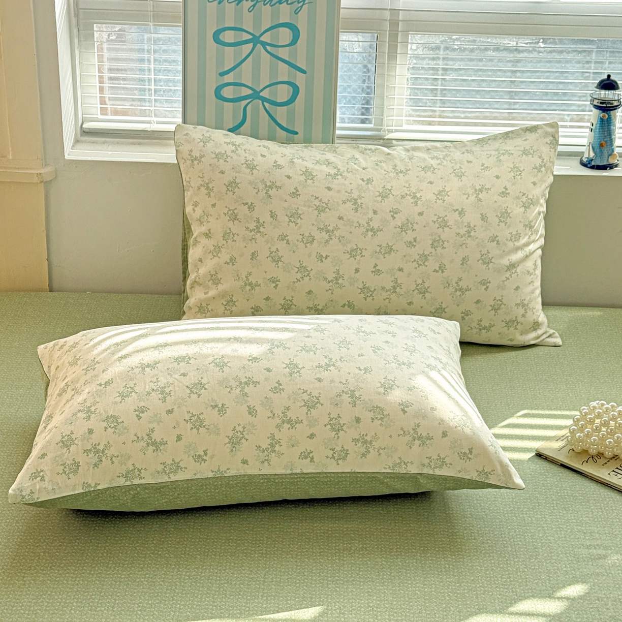 名品家纺 2026新款100%纯棉枕套系列 清清文絮