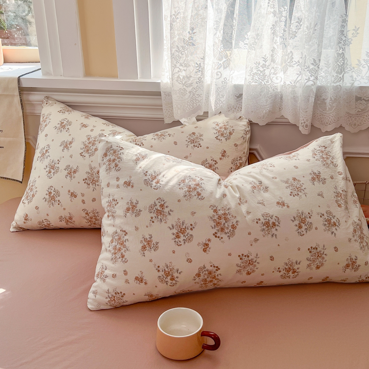 91家纺网 家纺一手货源 找家纺 玉海棠家纺 2026新款古法水洗仿棉云感纱四件套 慕兮