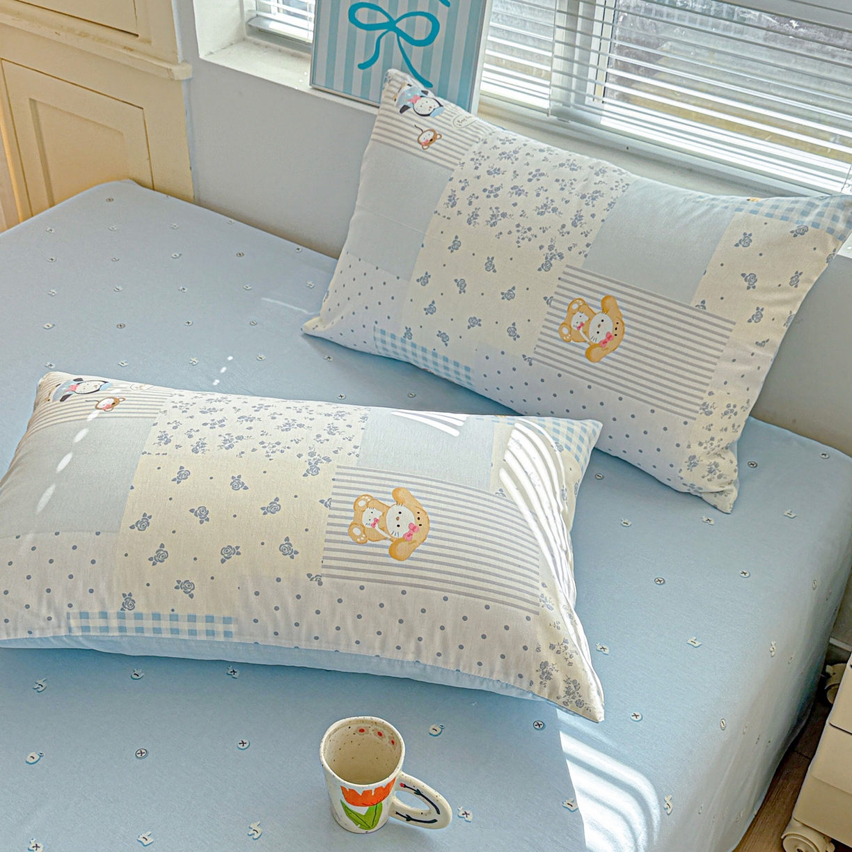 91家纺网 家纺一手货源 找家纺 名品家纺 2026新款100%纯棉枕套系列 童话拼贴