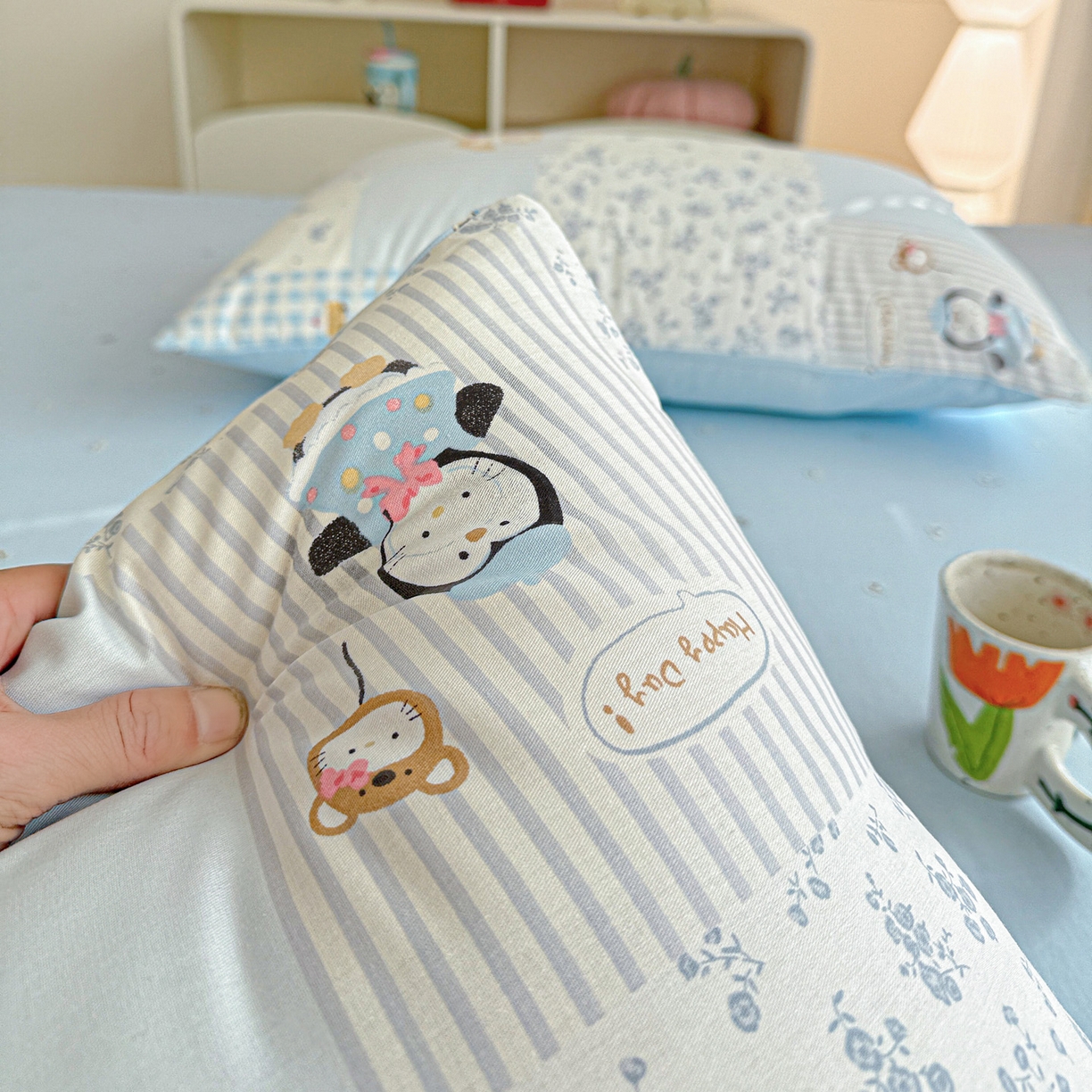 91家纺网 家纺一手货源 找家纺 名品家纺 2026新款100%纯棉枕套系列 童话拼贴