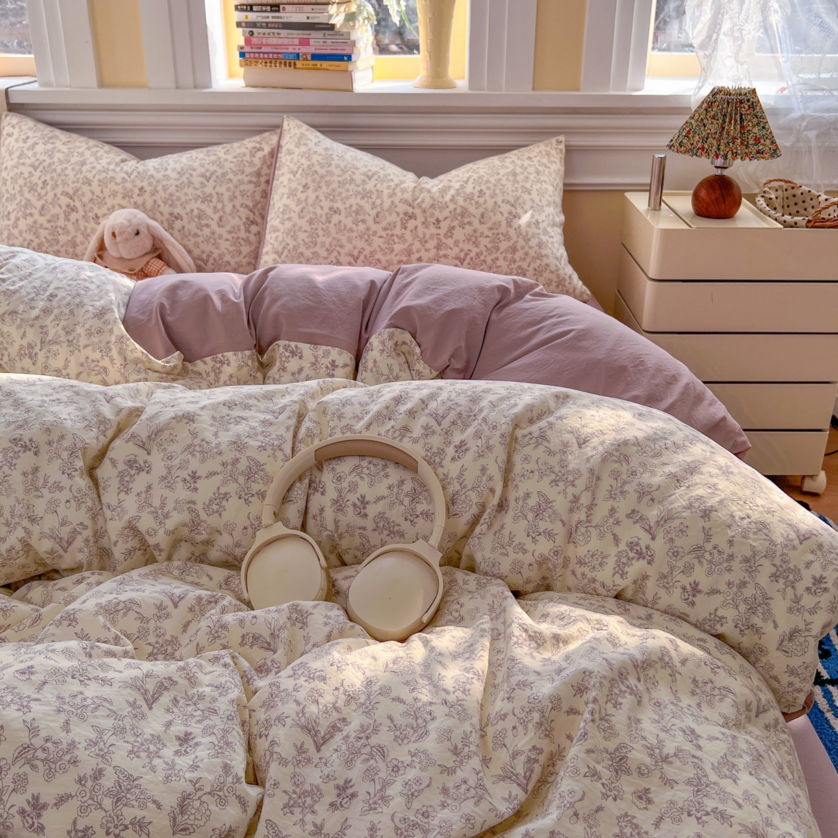 91家纺网 家纺一手货源 找家纺 玉海棠家纺 2026新款古法水洗仿棉云感纱四件套 南风