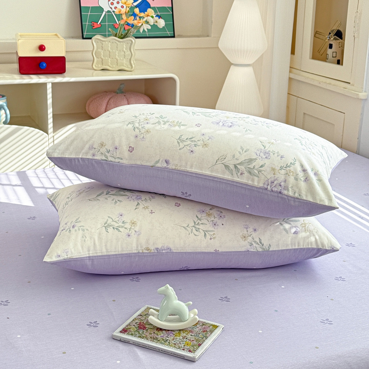 91家纺网 家纺一手货源 找家纺 名品家纺 2026新款100%纯棉枕套系列 芜晴花