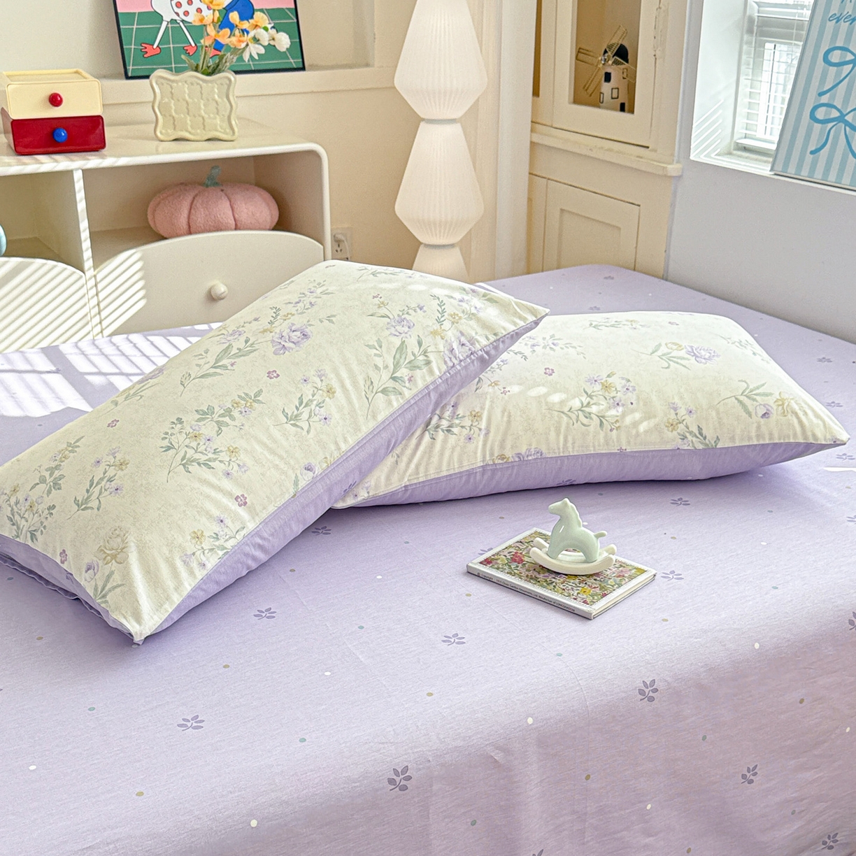 91家纺网 家纺一手货源 找家纺 名品家纺 2026新款100%纯棉枕套系列 芜晴花