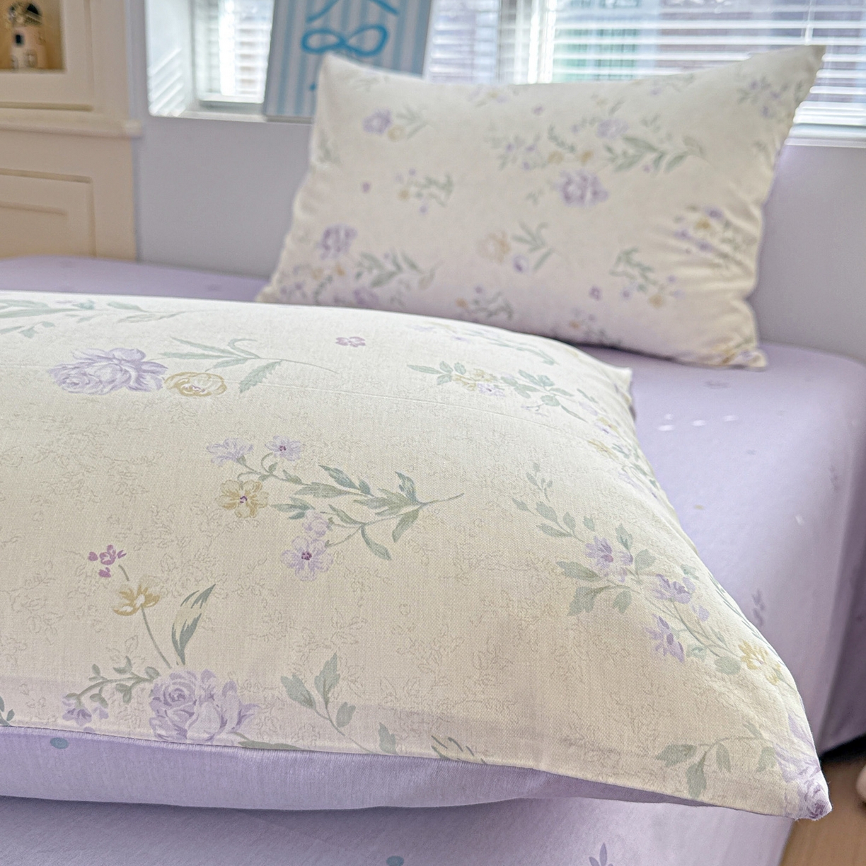 91家纺网 家纺一手货源 找家纺 名品家纺 2026新款100%纯棉枕套系列 芜晴花