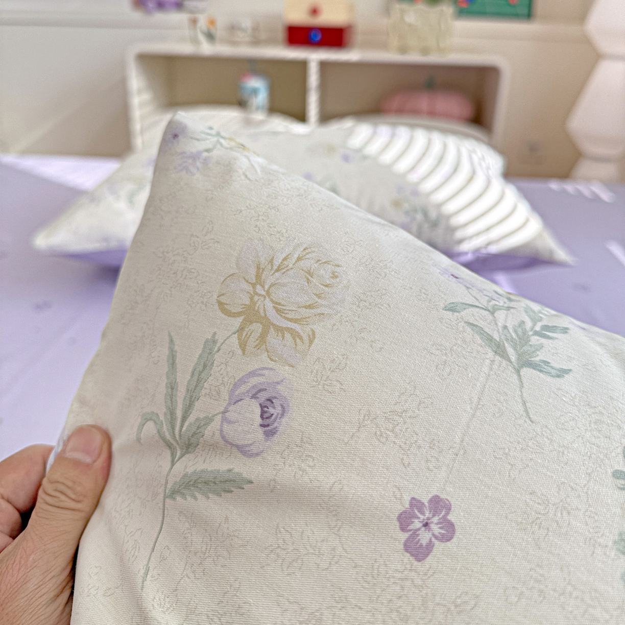 91家纺网 家纺一手货源 找家纺 名品家纺 2026新款100%纯棉枕套系列 芜晴花