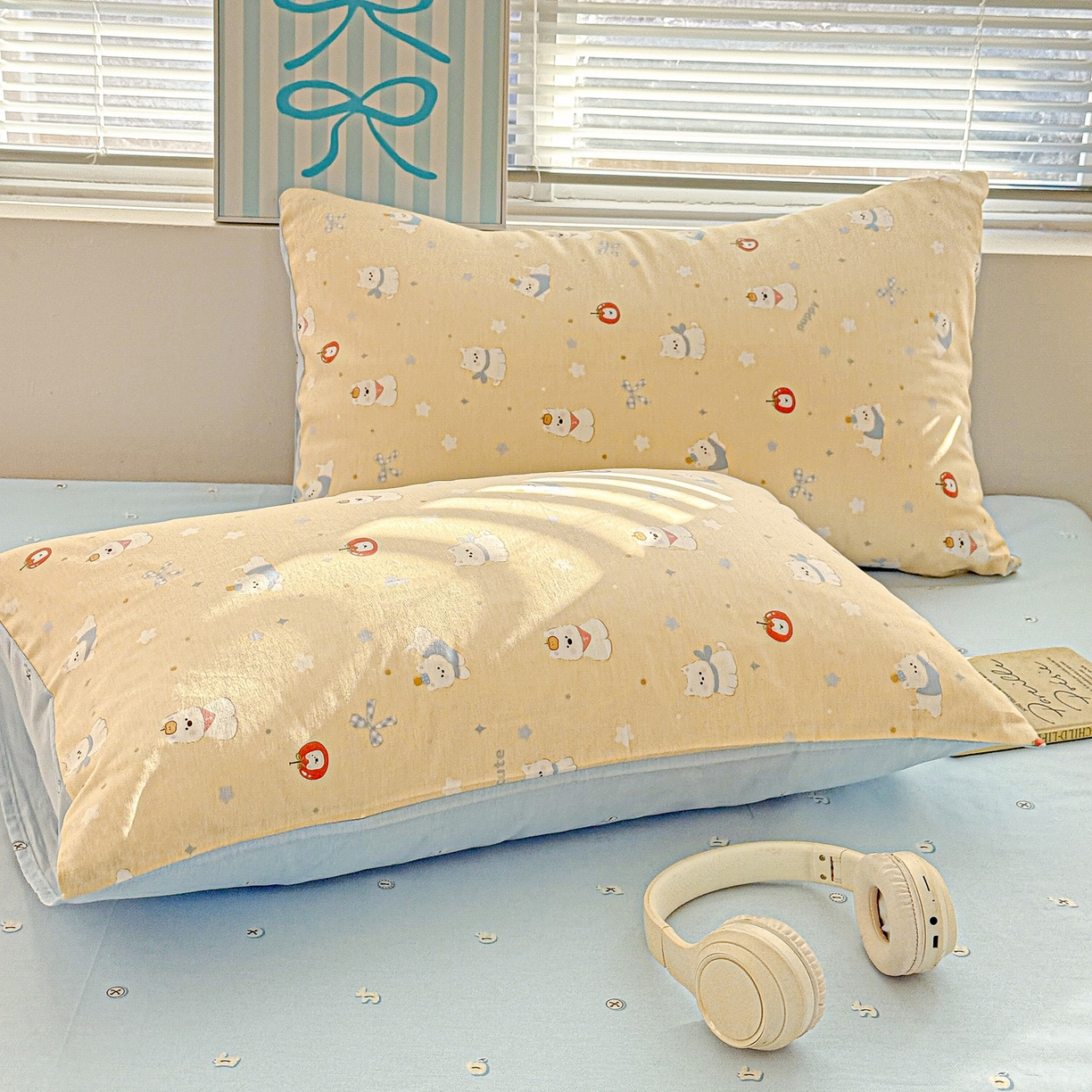 名品家纺 2026新款100%纯棉枕套系列 星愿汪汪