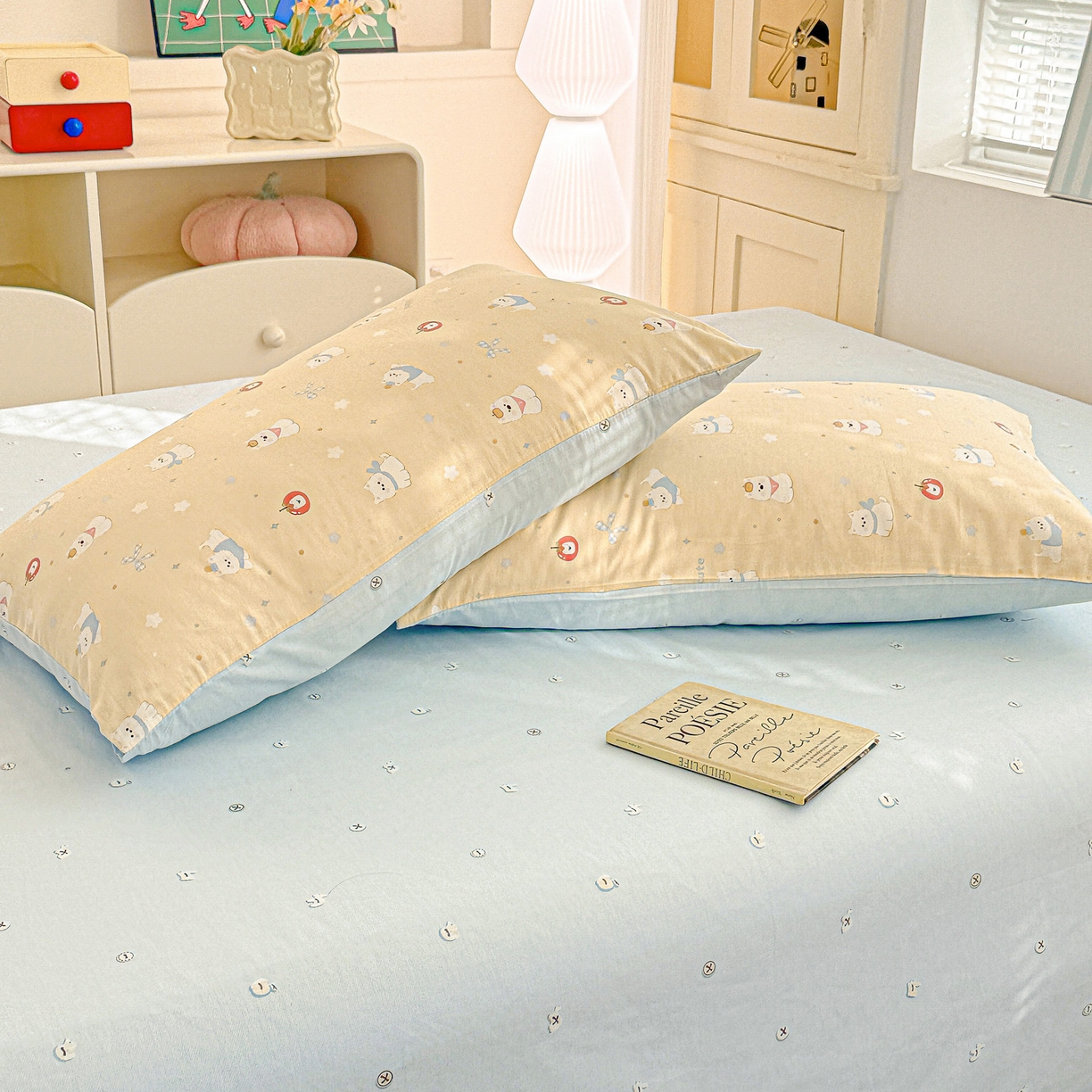 91家纺网 家纺一手货源 找家纺 名品家纺 2026新款100%纯棉枕套系列 星愿汪汪