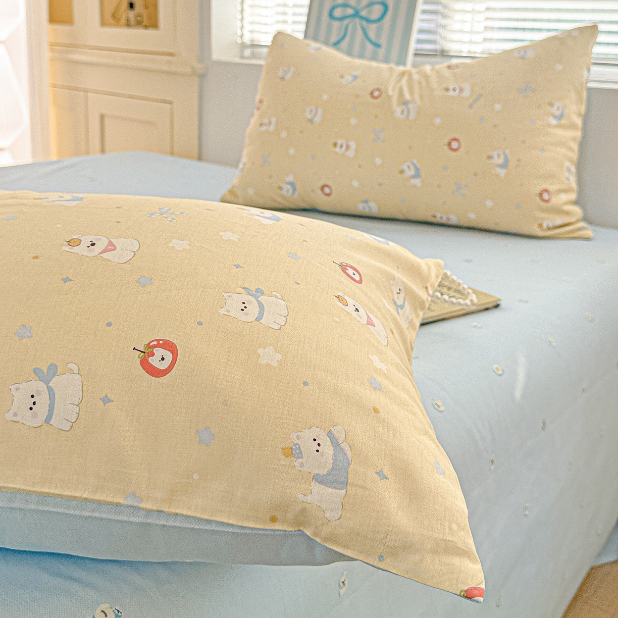 91家纺网 家纺一手货源 找家纺 名品家纺 2026新款100%纯棉枕套系列 星愿汪汪