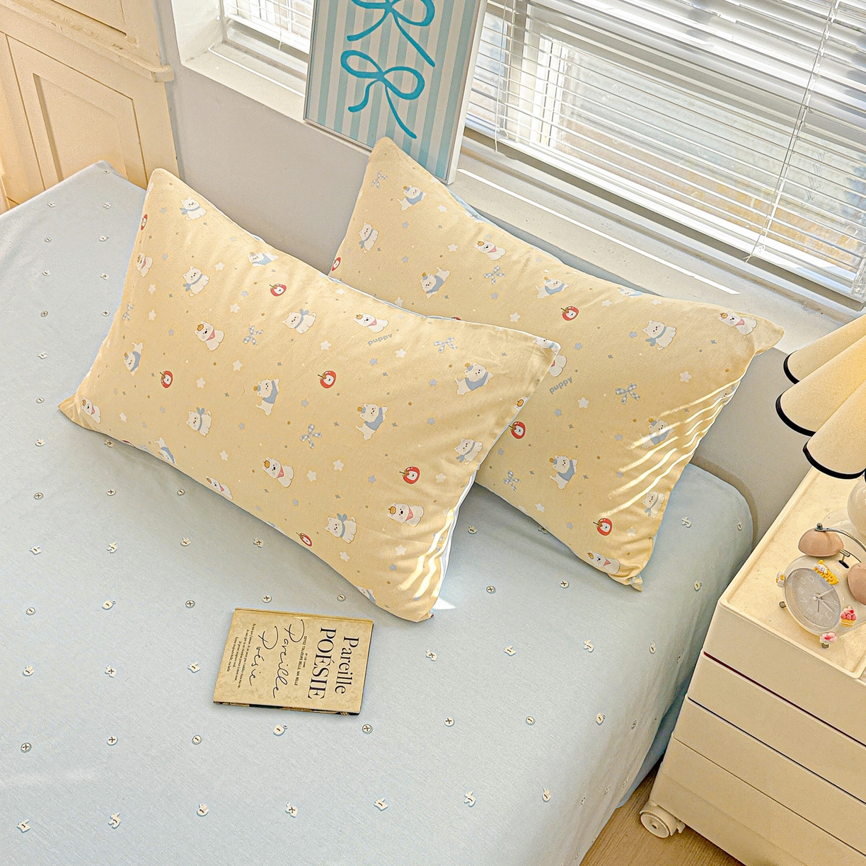 91家纺网 家纺一手货源 找家纺 名品家纺 2026新款100%纯棉枕套系列 星愿汪汪