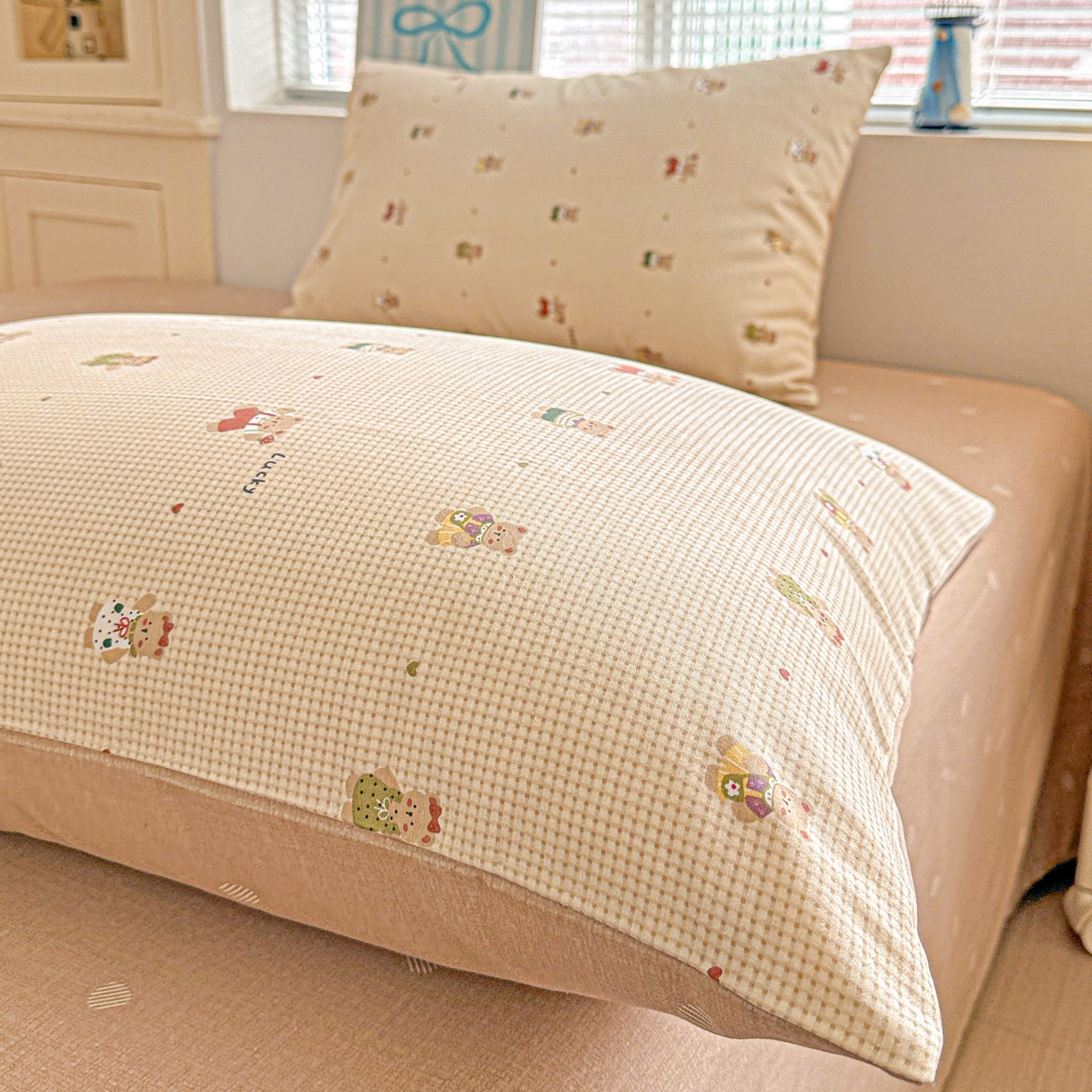 91家纺网 家纺一手货源 找家纺 名品家纺 2026新款100%纯棉枕套系列 爪爪家族