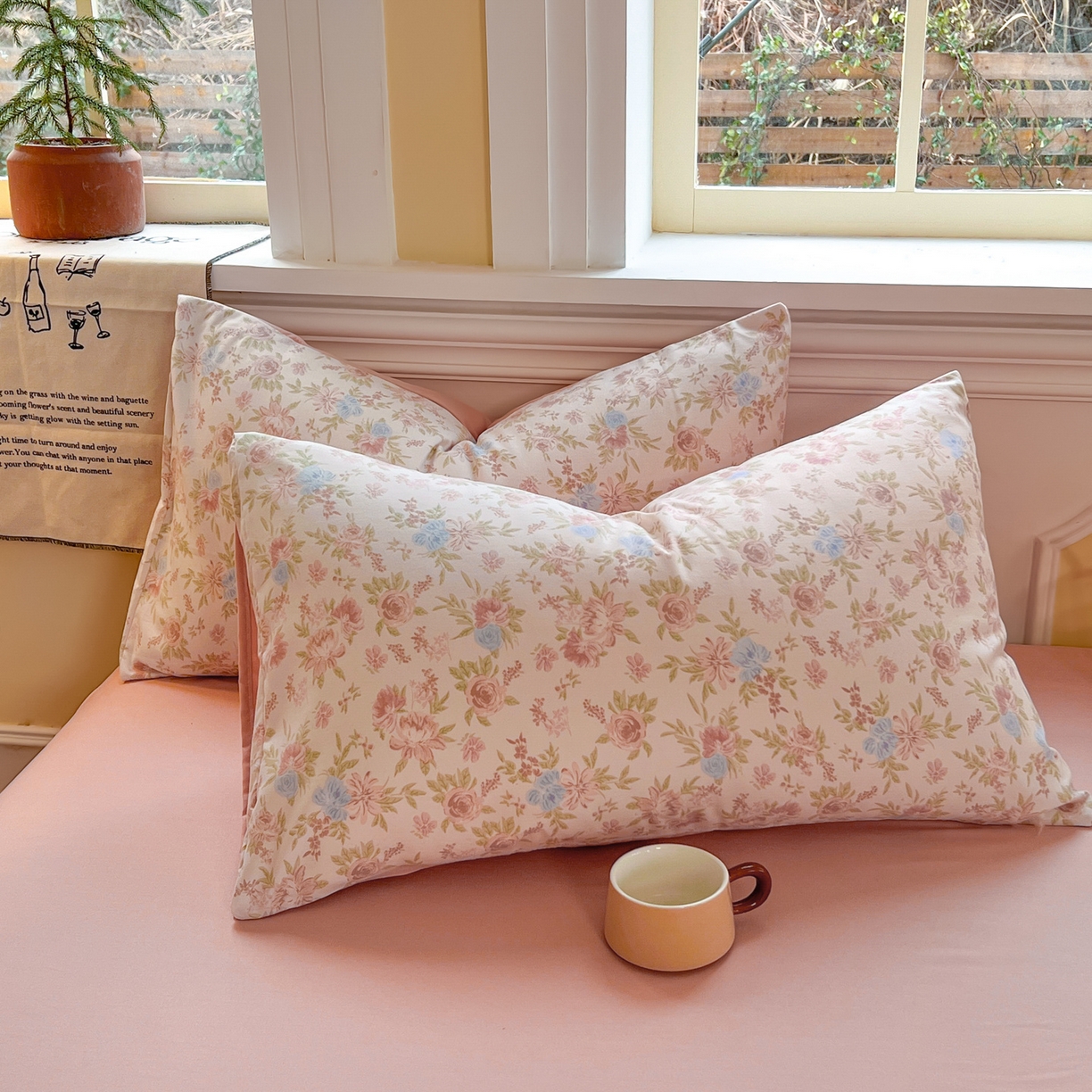 91家纺网 家纺一手货源 找家纺 玉海棠家纺 2026新款古法水洗仿棉云感纱四件套 嫣然