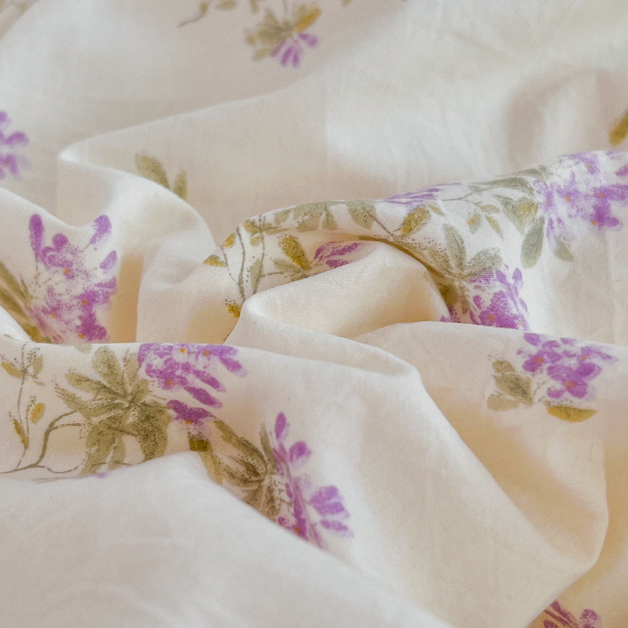 91家纺网 家纺一手货源 找家纺 玉海棠家纺 2026新款古法水洗仿棉云感纱四件套 紫烟