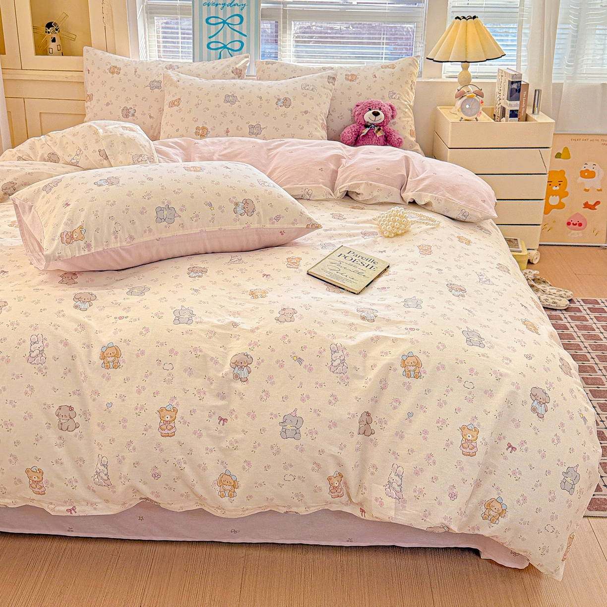 91家纺网 家纺一手货源 找家纺 名品家纺 2026新款100%纯棉四件套系列 春日来信