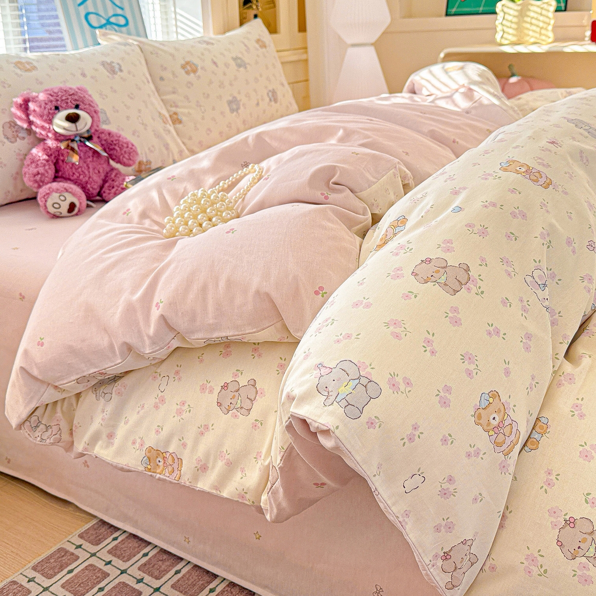 91家纺网 家纺一手货源 找家纺 名品家纺 2026新款100%纯棉四件套系列 春日来信