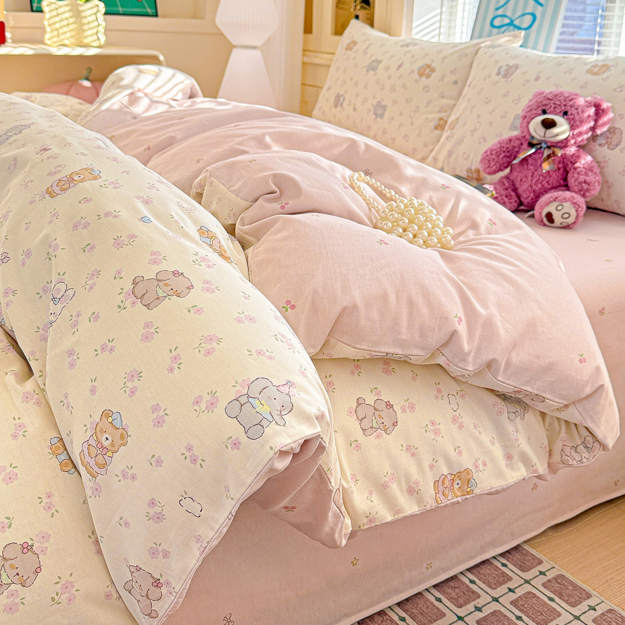 91家纺网 家纺一手货源 找家纺 名品家纺 2026新款100%纯棉四件套系列 春日来信